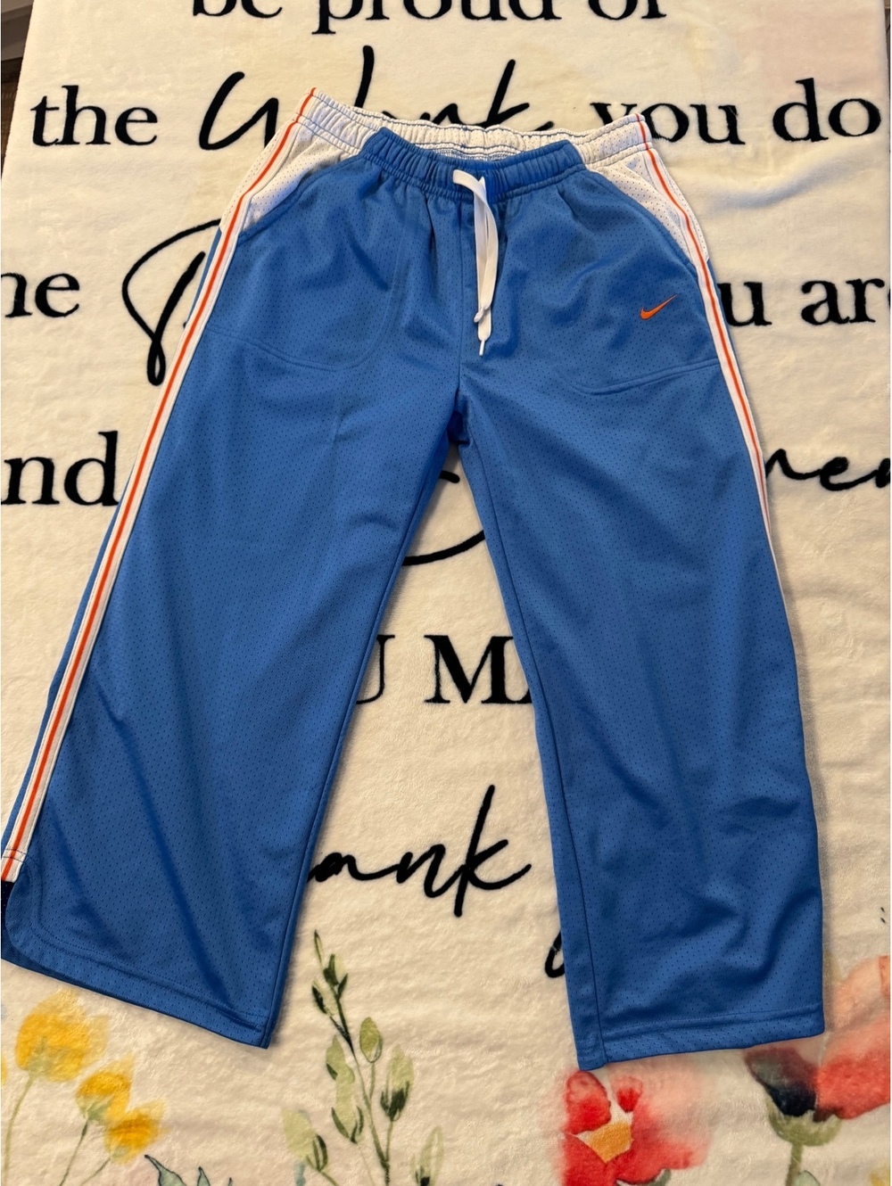 Vintage Nike athletic pants (blue and white, 90s, Big Girls' size XL